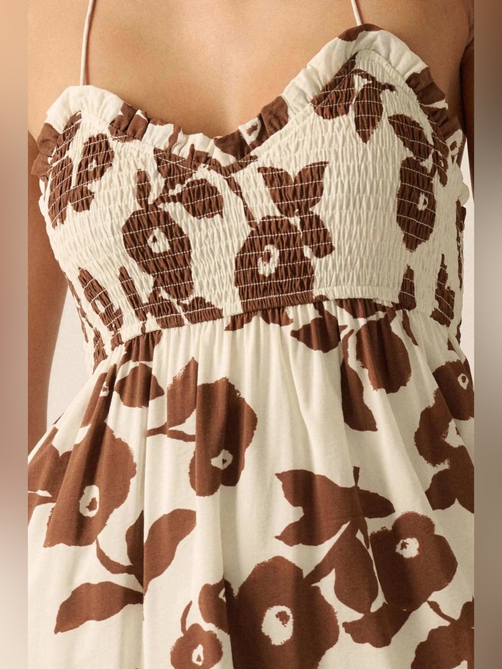 Promesa Poppy Prairie Smocked Floral Halter Maxi Dress - Picture 4 of 8